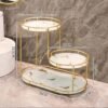 Light Luxury Bathroom Shelves Multilayer Cosmetics Iron Metal Gold Storage Sh Dresser Mirror Front Desktop Toilet Decoration