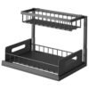 2 Tier Pull Out Cabinet Organizer Cosmetics Makeup Rack Spice Jar