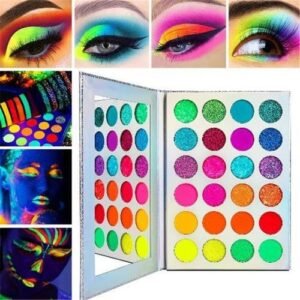 24 Color Glow Eyeshadow Palette Makeup Fluorescent Neon Pigment Makeup Palette Glow Multicolor Highlighter Eyeshadow Cosmetics