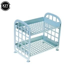 Desktop Double Layer Hollow Shelf Plastic Cosmetics Finishing Accessories Creative Organizer 2 Tier Shelf Holder Storage Rack