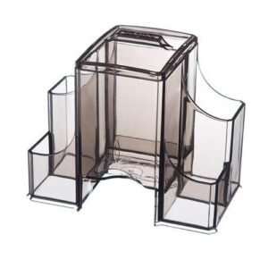 Plastic Cosmetics Organizer Storage Box For Cotton Pads Gray NO5114