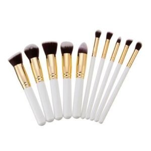 High Quality 10pcs White And Gold Face Makeup Brush Set Blush Contour Foundation Brush For Face Cosmetics ZT1452 Baigan Gold Tube