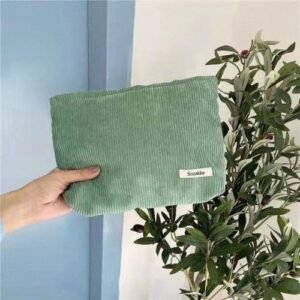 Corduroy Cosmetic Bag Large Capacity Women Toiletries Organizer Zipper Makeup Bag Clutch Purse Travel Girl Cosmetics Storage Bag