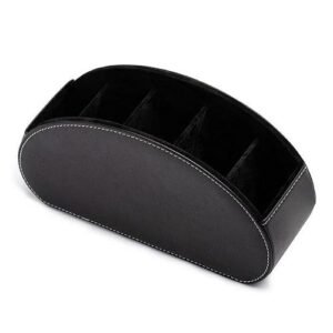 5 Grid Desktop Pu Leather Organizer Remote Control Phone And Tv Holder Desk Storage Box Cosmetics Brush More