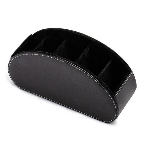 5 Grid Desktop Pu Leather Organizer Remote Control Phone And Tv Holder Desk Storage Box Cosmetics Brush More