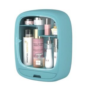 Cosmetics storage box, wall mounted storage rack, wall bathroom, bathroom, non perforated skincare product storage rack