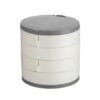 Jewelry Storage Box Multilayer Rotating Plastic Jewelry Stand Earrings Ring Box Cosmetics Beauty Container Organizer With Mirror-