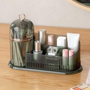 Cosmetics Organizer Makeup Brush Holder Desktop Storage Box For Green