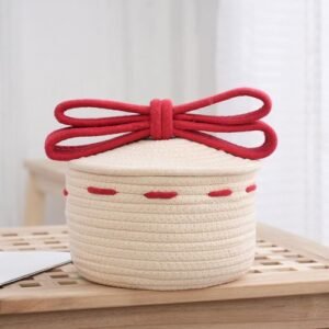 Christmas Basket Decorative With Cover Cosmetics Bin