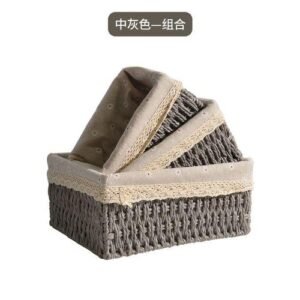 Desktop Cosmetics Rattan Storage Box Coffee Table Remote