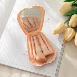 3 colors Portable travel Makeup Brushes Set With mirror box brush Cosmetics Natural Soft Eyeshadow powder Blush Eyebrow brush