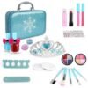Girls Makeup Kit for Kids Washable Fashion Makeup Set Girls Play Cosmetics Set 22pcs Safe Non-Toxic for Kids Play Game Halloween Christmas Birthday Party