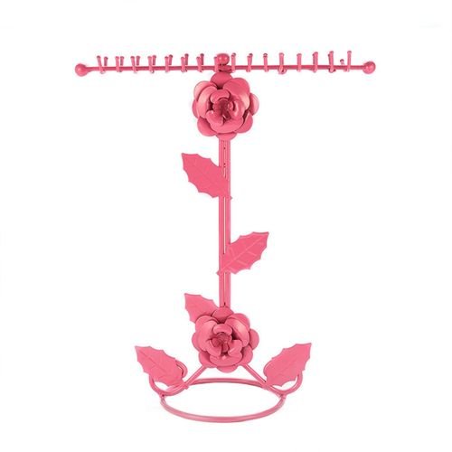 Rose-shaped Jewelry Display Rack Retro Style Necklace Metal Storage Stand Home Organizer for Cosmetics Sunderies New,B NO5238