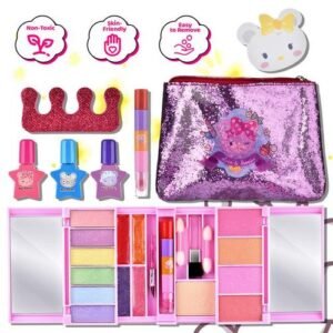 Kids Makeup Set Safe Washable Princess Cosmetics Make Up Set For Girls Pretend Play Make Up Toys Party New Year S