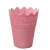 1pcs Plastic Resin Flower Pots Small Crown Vase Organizing Cosmetics Stationery Holder Hollow Basket Garden Accessories