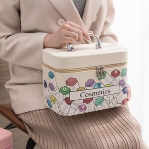 2024 New Cosmetic Bag Women's Portable Large Capacity Classic Style Advanced Multi-Functional South Korean Style Cosmetics Storage Box