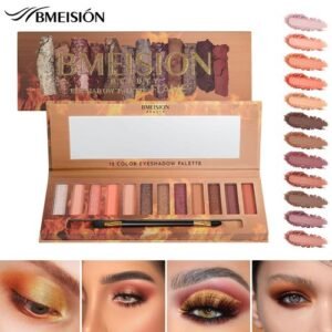 12 Colors Nude Eyeshadow Palette, Matte Shimmer Glitter Finish Eyeshadow Pigment, Delicate Texture Eyeshadow Cosmetics