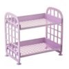 Double Layer Hollow Shelf Plastic Cosmetics Desktop Storage Rack With 2 Tier Shelf Holder Household Purple,Purple NO5148