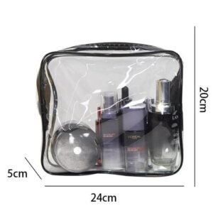3Pcs Set Transparent PVC Toiletry Bags Waterproof Bathroom Storage Bag Travel Makeup Pouch Cosmetics Organizer Pouch Tote Bags