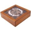 9 Section Wooden Chic Tea Box Compartments Container Bag Chest Storage Spice New Store Boxes Cosmetics Jewelly 24 X 24 X 7Cm -Wood Color