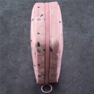 1PCS Mini Makeup Bags Zipper Girl Sanitary Pad Bag Card Holder Coin Purse Cosmetics Headphone Case Sanitary Pouch Pink