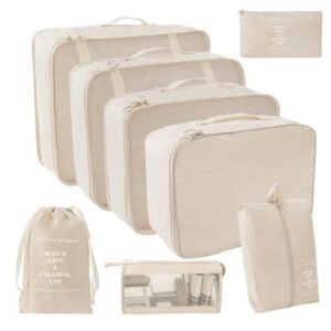 8pcs Travel Packing Cubes For Toiletries Cosmetics Digital