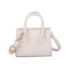 Lightweight Mini Crossbody Bag Dark Brown/Light Brown Handbags with Top Handle for Mobile Phone Cosmetics Keychain,White NO5123