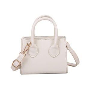 Lightweight Mini Crossbody Bag Dark Brown/Light Brown Handbags with Top Handle for Mobile Phone Cosmetics Keychain,White NO5123