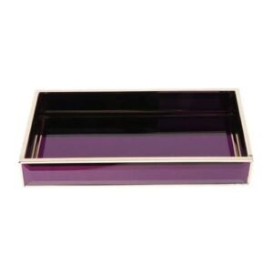 Glass Tray Plate Translucent Dresser Cosmetics Storage Holder Jewelry