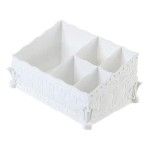 European Princess Cosmetics Box Plastic Makeup Box Multi-functional Office Desktop Sundries Storage New,White NO5123
