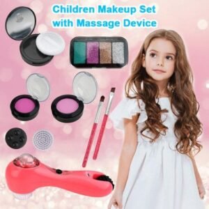 Children's Cosmetics Makeup Kit Washable Makeup Set Massage Device Lipstick Cushion Foundation Blush Girl Pretend Play NO5134