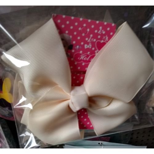 2pcs Cream Colour Beautiful Hair Side Bow With Clip To Hold