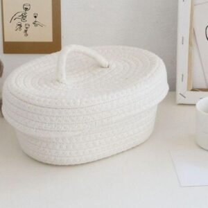 Cosmetics Daily Sundries Organizer Handle Milk White