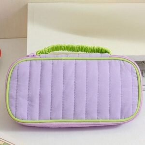 Makeup Bag Makeup Pouch Toiletry Bag Cosmetics Organizer Pencil Purple