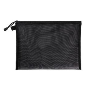 Black 1PCS Mesh Women Folders eup Pencil Case Storage Bags Small Large Cosmetics Bag Organizer Case Multifunction Doent Bag
