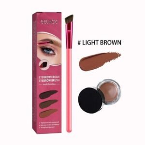 4D Hair Stroke Brow Stamp Brush with Eyebrow Cream Brush Stamp Rhombus Angled Eyebrow Brush Eyebrow Concealer Eye Shadow Brush