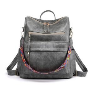 Women's Multipurpose Backpack Travel Purse Backpack Fashion Ladies Shoulder Bags for Mobile Phone Cosmetics Tablet,Gray NO