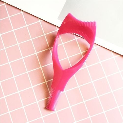 1pcs Eyelash Tools 3 In 1 Makeup Shield Guide Guard Curler Eyelash Curling Comb Lashes Cosmetics Curve Applicator Comb Mascara Red