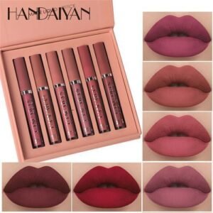 6Pcs/set Matte Lip Gloss Set Lipstick Waterproof Long Lasting Lipstick Women Lip Tint Beauty Cosmetics Set