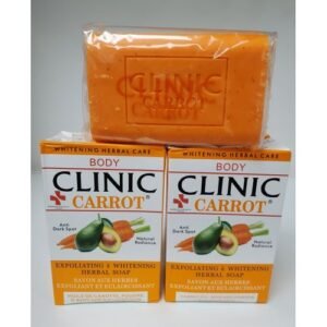 Herbal Cosmetics Clinic Clear Body Clinic Carrot Exfoliaingting Whitening Herbal Soapx3
