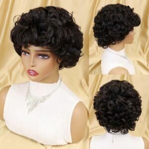 Pixie Cut Wigs Short Curly Wigss For Black Women Cheap Wigs Full Machine Glueless Afro Curly