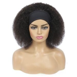 Afro Kinky Curly Headband Wigs Short Curly Glueless Wigss For Women Full Machine Made Wigs Brazilian Non-Remy