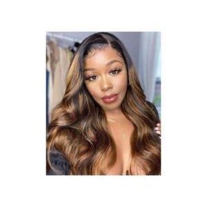 Highlight 24Inch 360 HD Mesh Front Wiggings Body Wave Wigging Woman Hair Wiggings For Women Ombre Mesh Frontal Wiggings