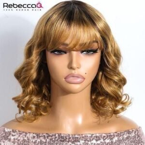 Blond Body Wave Bob Wigss With Bnags Ready To Wear Wigss Glueless Short Bob Wigss Rebecca Queen Wigss For