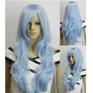 80CM multicolor cosplay cartoon wig Harajuku wind color female long curly hair full head.