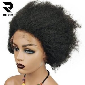 20 Inch Glueless 13x4 HD Front Wigs Afro Kinky Curly Hair For Black Women