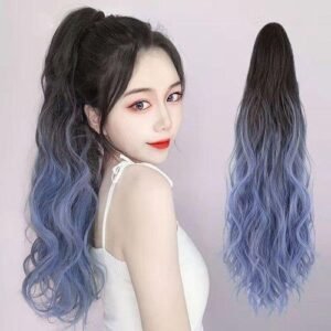 Ponytail Wig Female Gradient Gradient Big Wave Wool Roll Fashion Natural Wig Ponytail Net Red Water Ripple