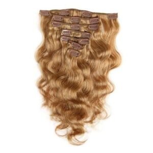 20inch Color 27 Honey Blonde Clip In Virgin Remy Real Hair Extensions Bodywave