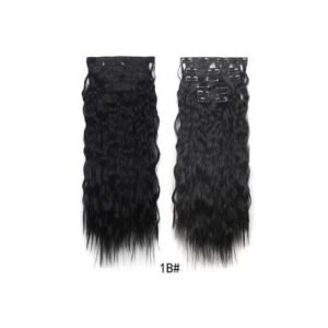 Jeedou Synthetic Beach Wavy Hair Clip In Hair Extensions 6pcsset Long Bouncy Curly Hairpieces Black Brown Color For Women