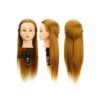 22 Inch 30 Gold Real Natural Hair Training Mannequin Head With Stand Holder For Hairstyles Professional Practice Wig Head Women